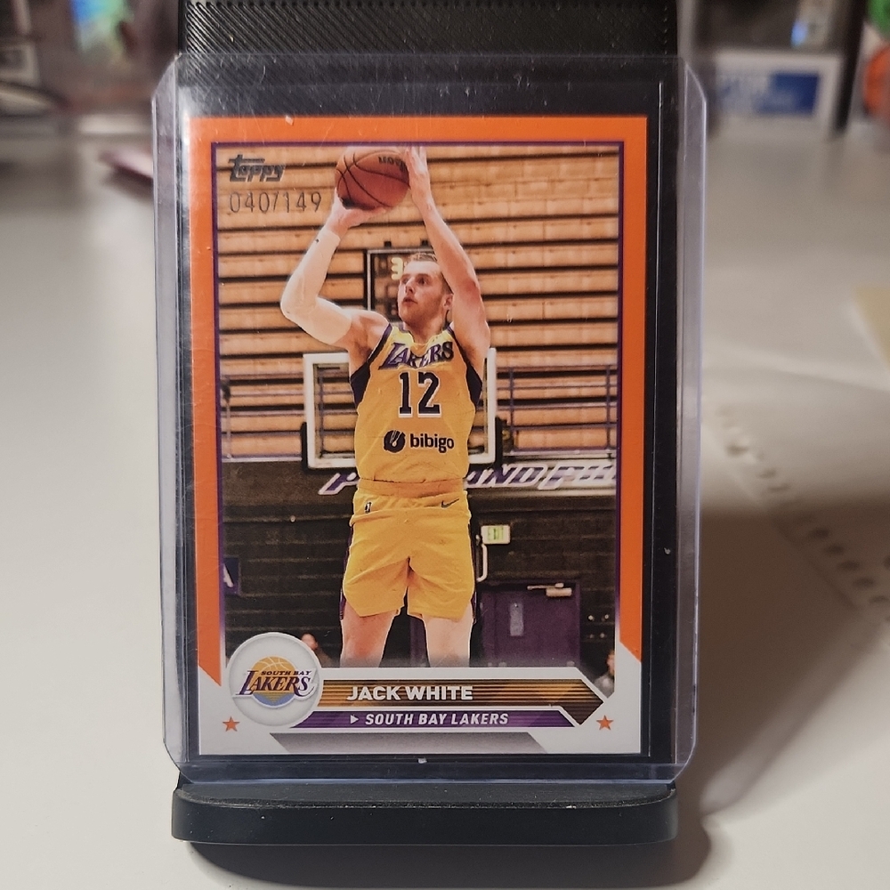 2024 Topps Jack White - 040/149 - Lakers Card with Yellow and Orange Accents